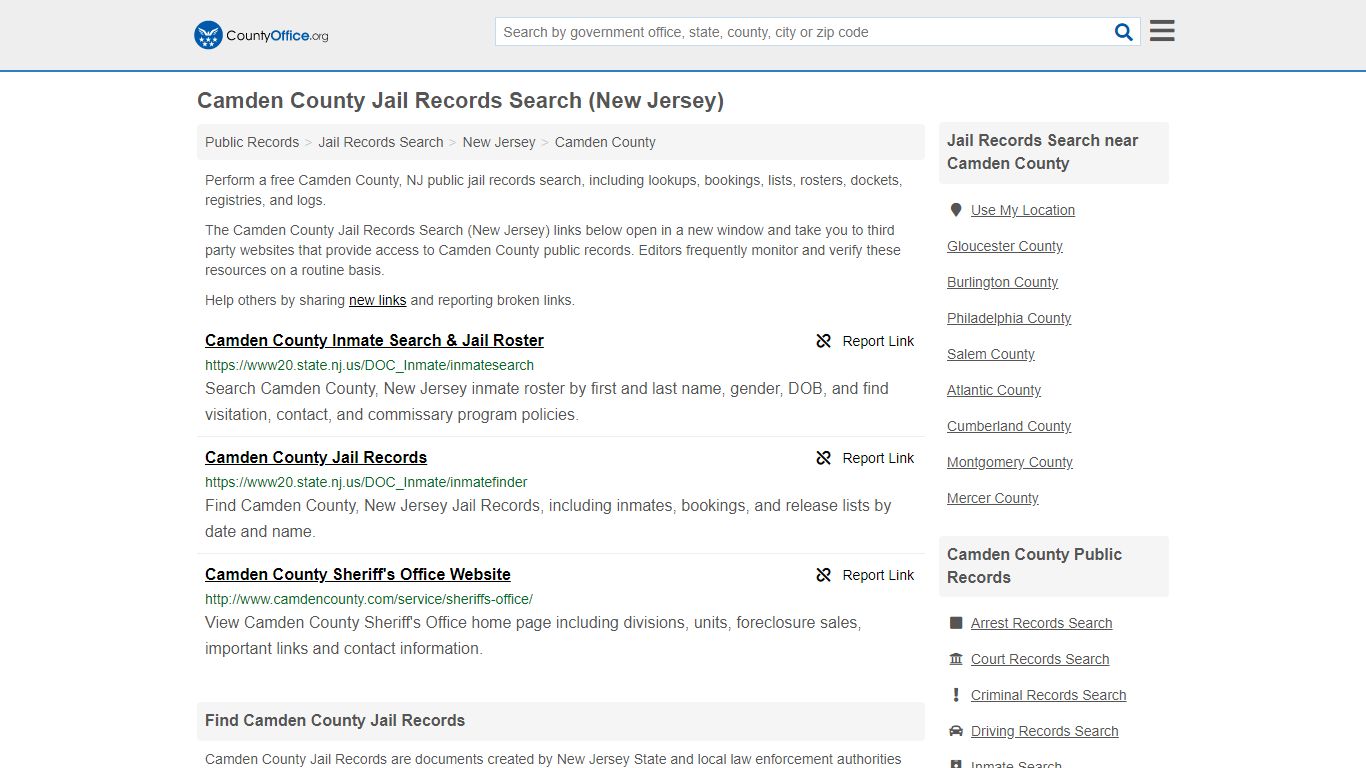 Jail Records Search - Camden County, NJ (Jail Rosters ...