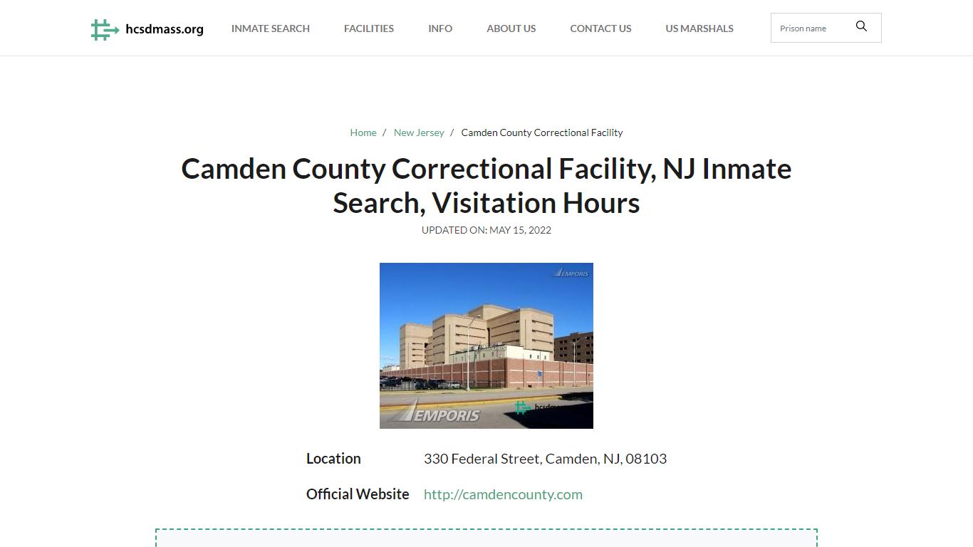 Camden County Correctional Facility, NJ Inmate Search ...