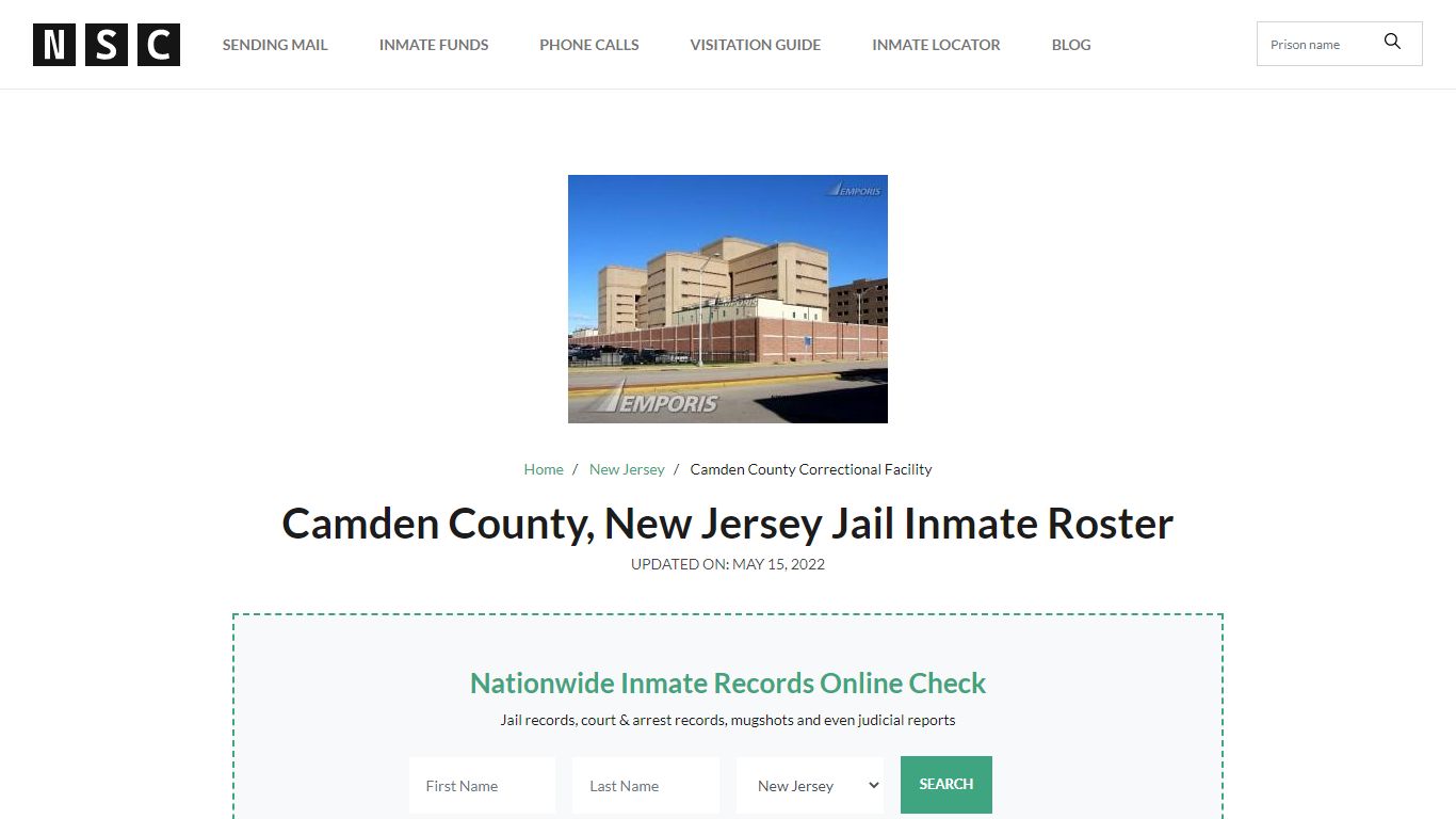 Camden County, New Jersey Jail Inmate List